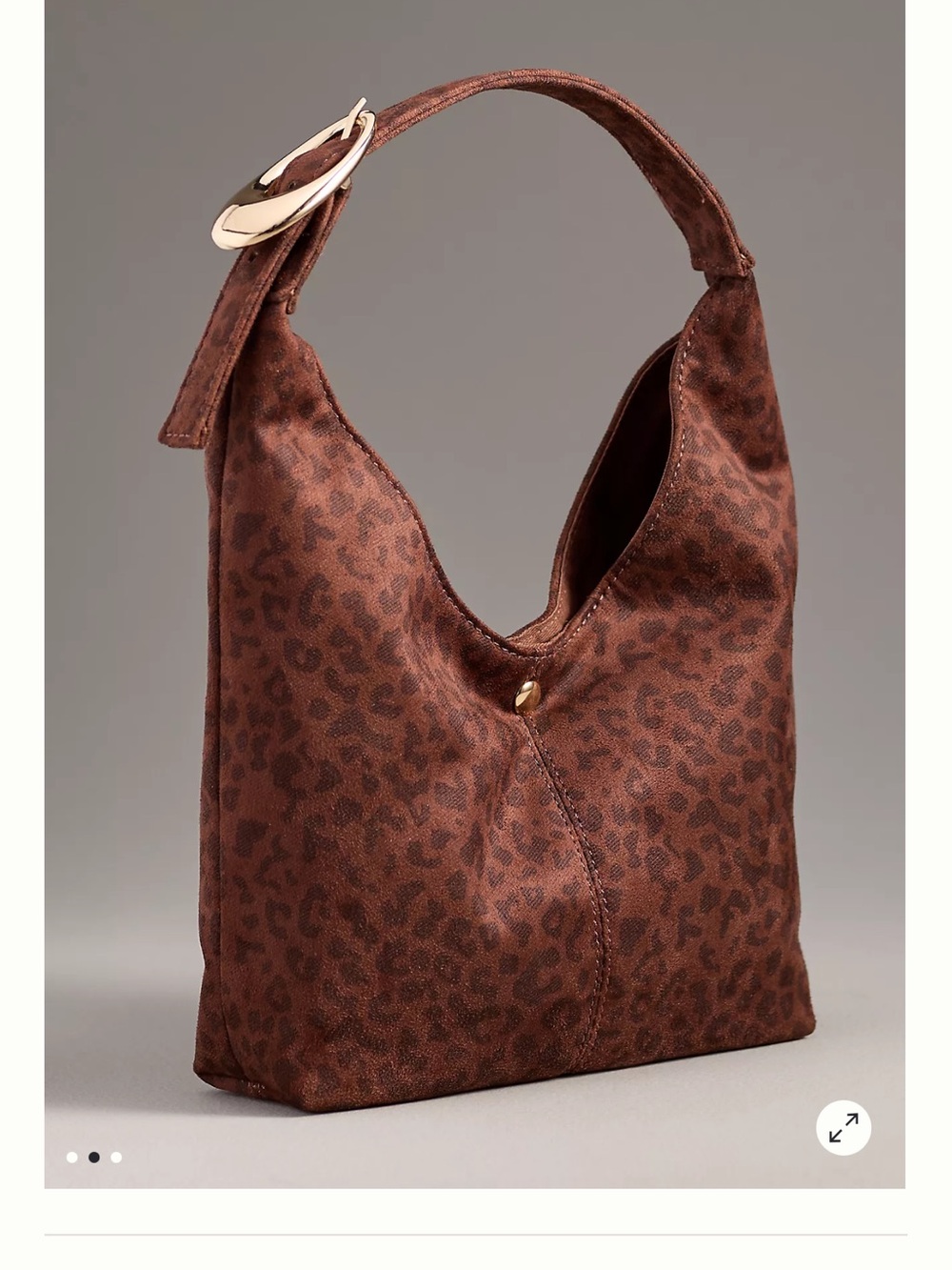 Anthropologie Love Knot Slouchy Brown Leopard-Print Shoulder Hobo Bag
